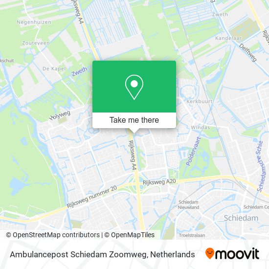 Ambulancepost Schiedam Zoomweg map