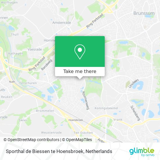 Sporthal de Biessen te Hoensbroek Karte