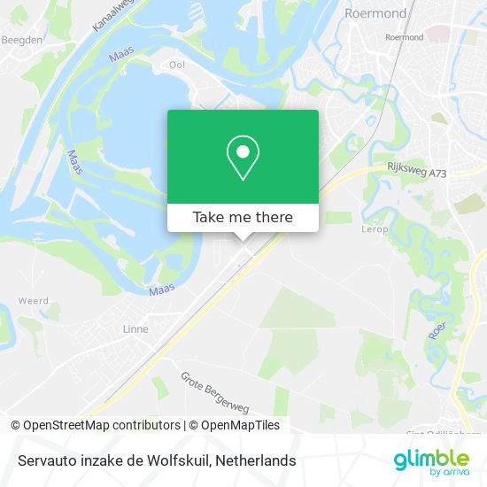 Servauto inzake de Wolfskuil map