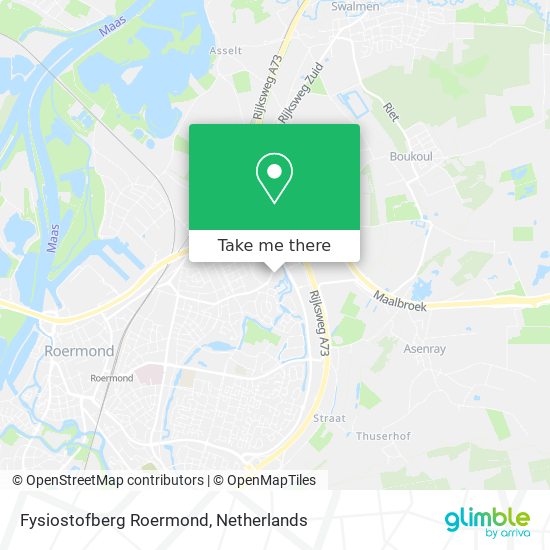 Fysiostofberg Roermond map