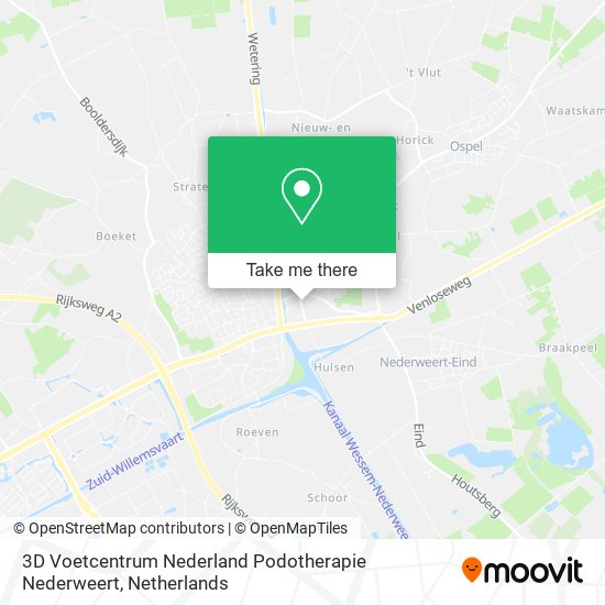 3D Voetcentrum Nederland Podotherapie Nederweert map