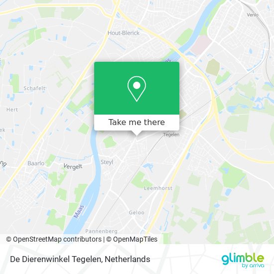 De Dierenwinkel Tegelen map