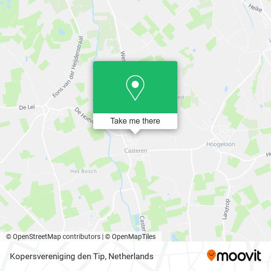 Kopersvereniging den Tip map