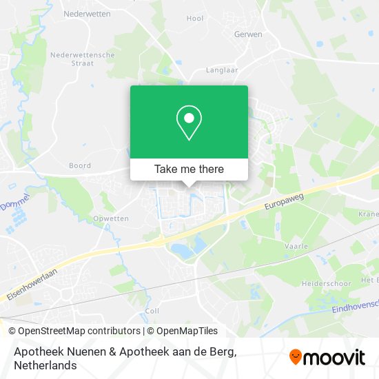 Apotheek Nuenen & Apotheek aan de Berg Karte