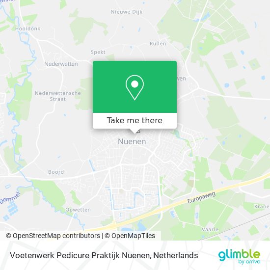 Voetenwerk Pedicure Praktijk Nuenen Karte