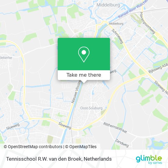 Tennisschool R.W. van den Broek map