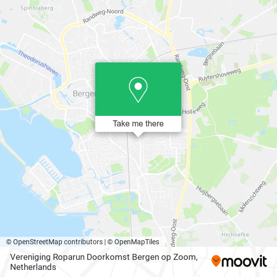 Vereniging Roparun Doorkomst Bergen op Zoom map