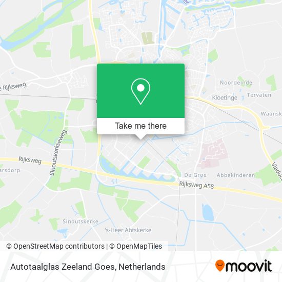 Autotaalglas Zeeland Goes map