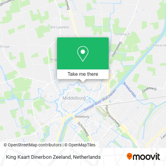 King Kaart Dinerbon Zeeland map