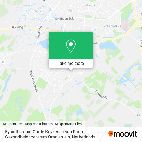 Fysiotherapie Goirle Keyzer en van Roon Gezondheidscentrum Oranjeplein map