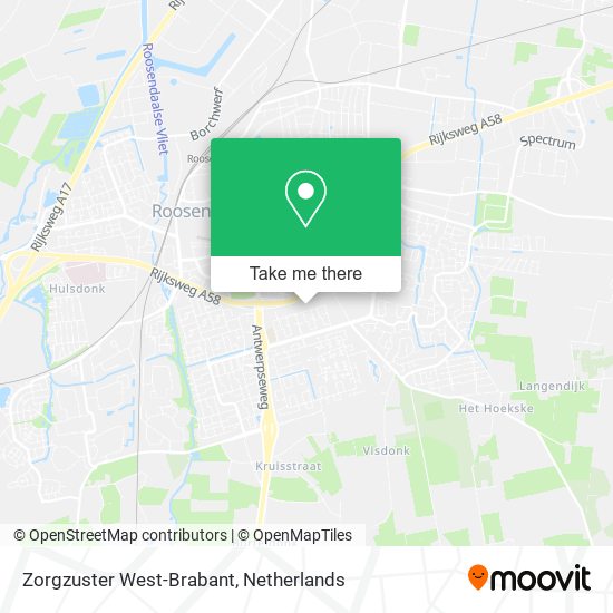 Zorgzuster West-Brabant map