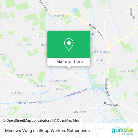 Meeuws Voeg en Sloop Werken Karte