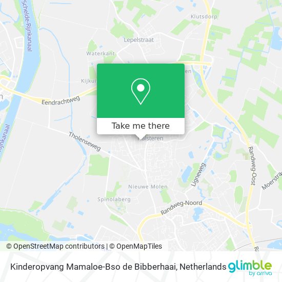 Kinderopvang Mamaloe-Bso de Bibberhaai map