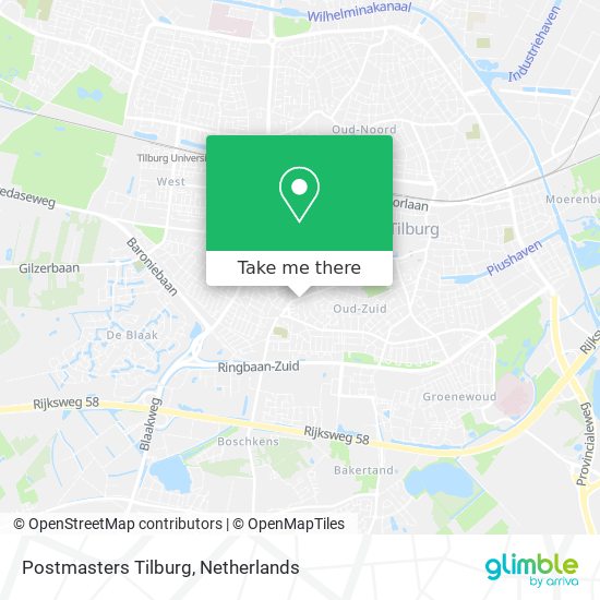 Postmasters Tilburg map