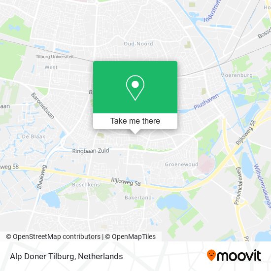 Alp Doner Tilburg map