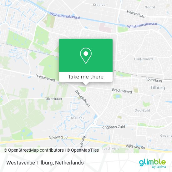 Westavenue Tilburg map