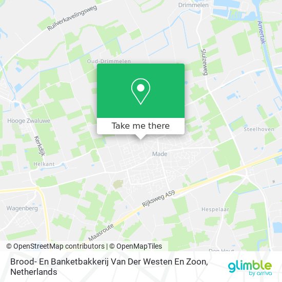 Brood- En Banketbakkerij Van Der Westen En Zoon Karte