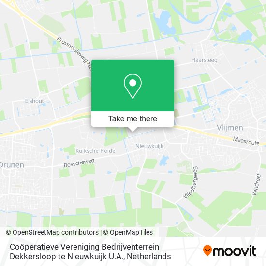 Coöperatieve Vereniging Bedrijventerrein Dekkersloop te Nieuwkuijk U.A. map