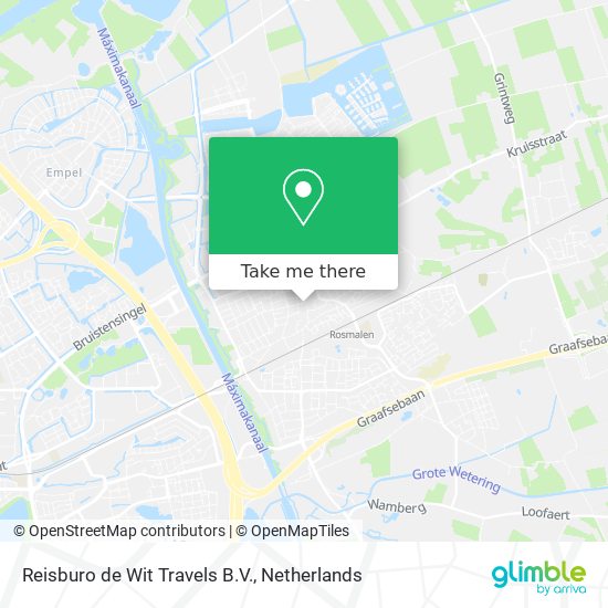 Reisburo de Wit Travels B.V. map