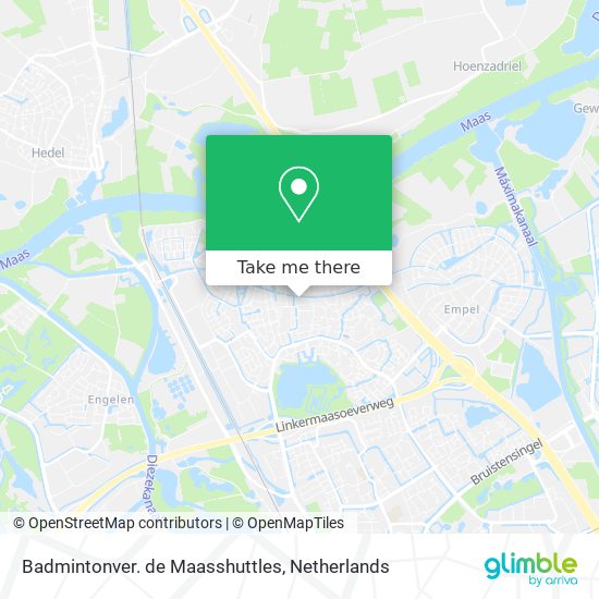 Badmintonver. de Maasshuttles map