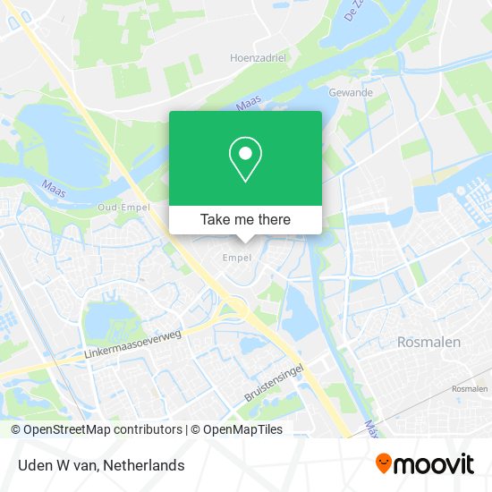 Uden W van map