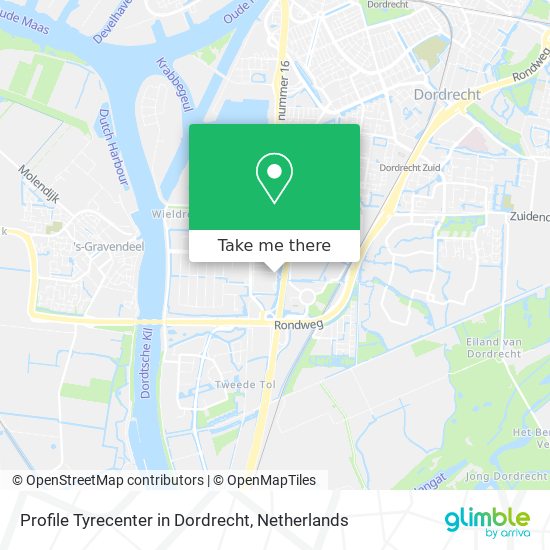 Profile Tyrecenter in Dordrecht Karte