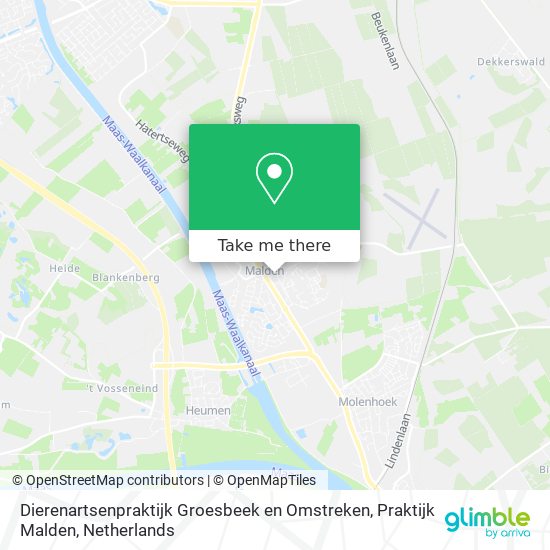 Dierenartsenpraktijk Groesbeek en Omstreken, Praktijk Malden map