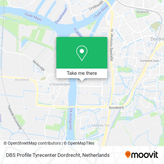 DBS Profile Tyrecenter Dordrecht Karte