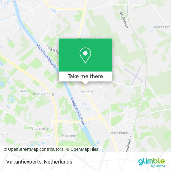 Vakantiexperts map