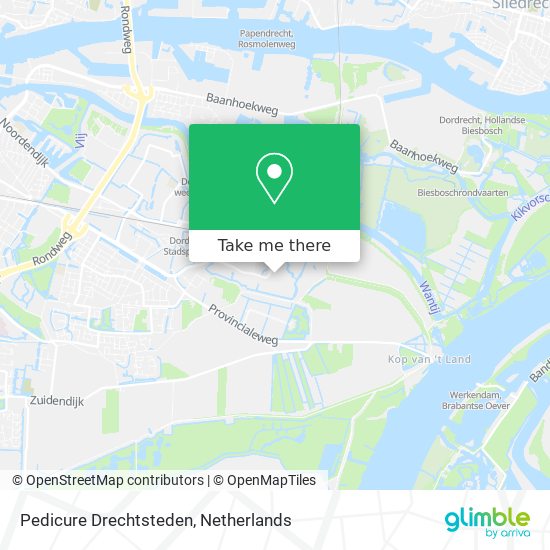 Pedicure Drechtsteden map