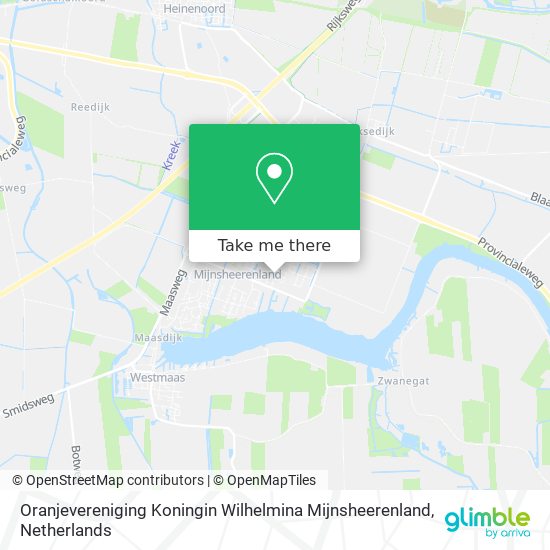 Oranjevereniging Koningin Wilhelmina Mijnsheerenland map