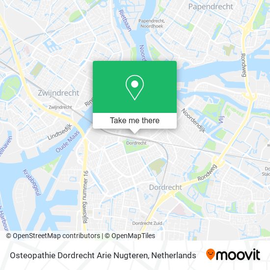 Osteopathie Dordrecht Arie Nugteren map