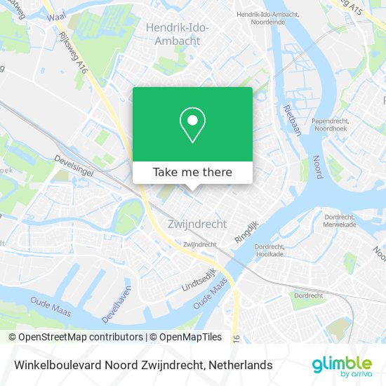 Winkelboulevard Noord Zwijndrecht map