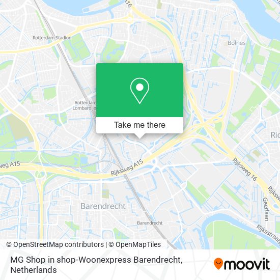 MG Shop in shop-Woonexpress Barendrecht map