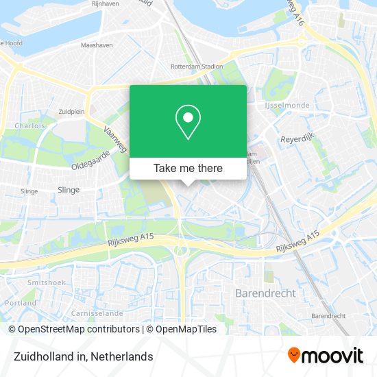 Zuidholland in map