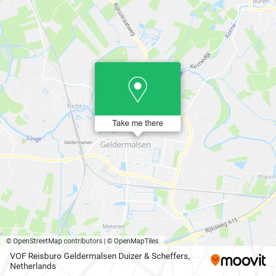 VOF Reisburo Geldermalsen Duizer & Scheffers map