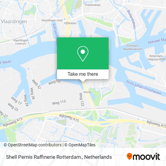 Shell Pernis Raffinerie Rotterdam. Karte