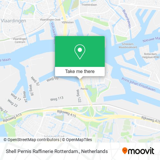 Shell Pernis Raffinerie Rotterdam. map