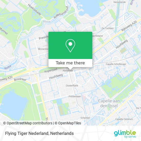 Flying Tiger Nederland map