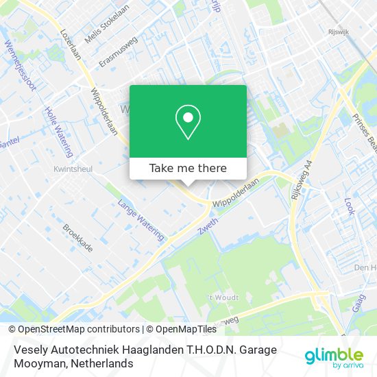 Vesely Autotechniek Haaglanden T.H.O.D.N. Garage Mooyman map