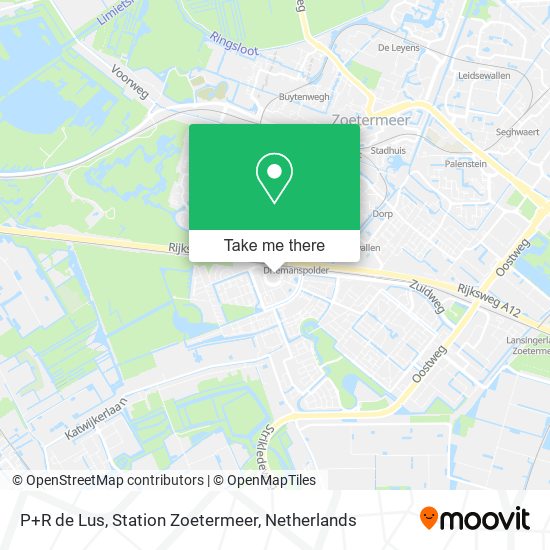 P+R de Lus, Station Zoetermeer map