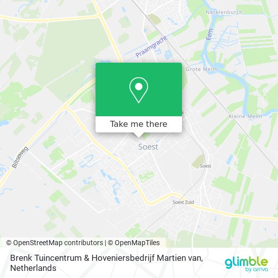 Brenk Tuincentrum & Hoveniersbedrijf Martien van map