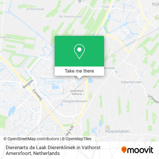 Dierenarts de Laak Dierenkliniek in Vathorst Amersfoort map