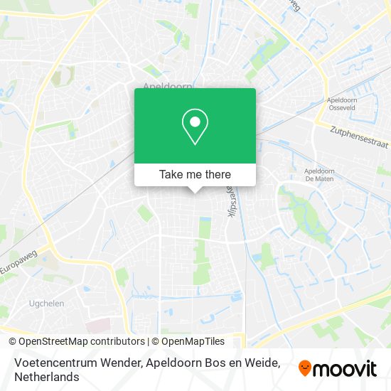 Voetencentrum Wender, Apeldoorn Bos en Weide Karte