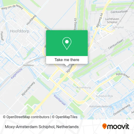 Moxy-Amsterdam Schiphol map