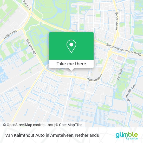 Van Kalmthout Auto in Amstelveen map