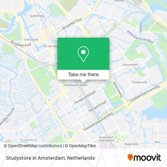 Studystore in Amsterdam map