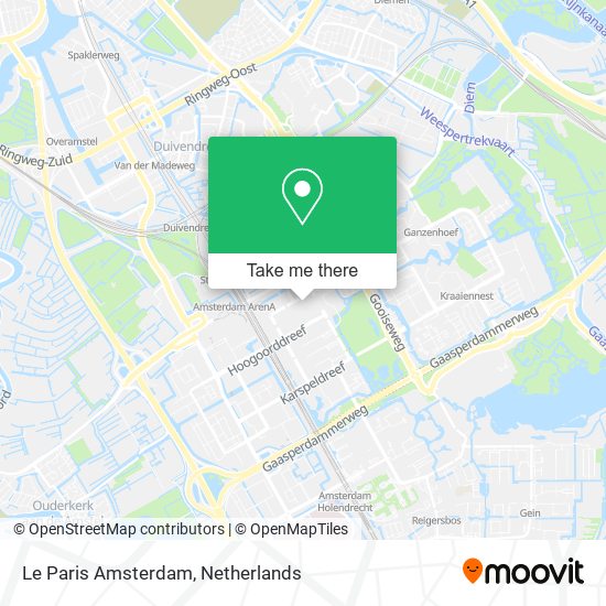 Le Paris Amsterdam map