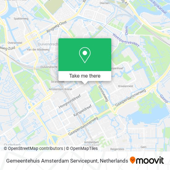 Gemeentehuis Amsterdam Servicepunt map