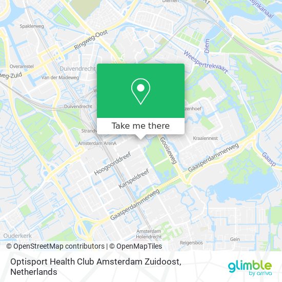 Optisport Health Club Amsterdam Zuidoost map